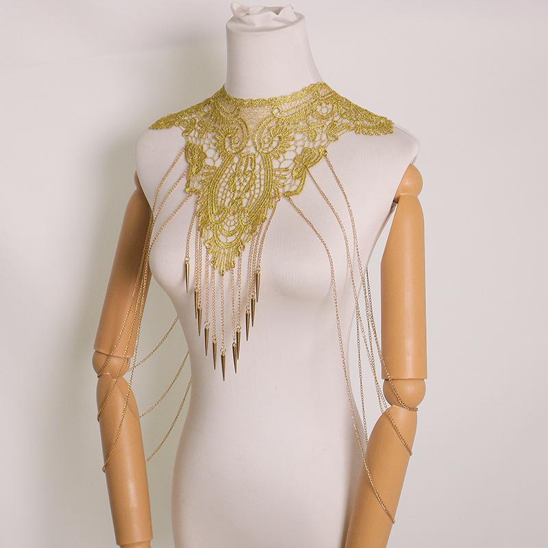 Gouden kantversiering meerlaag - Body Jewelry Necklace recensie en prijs