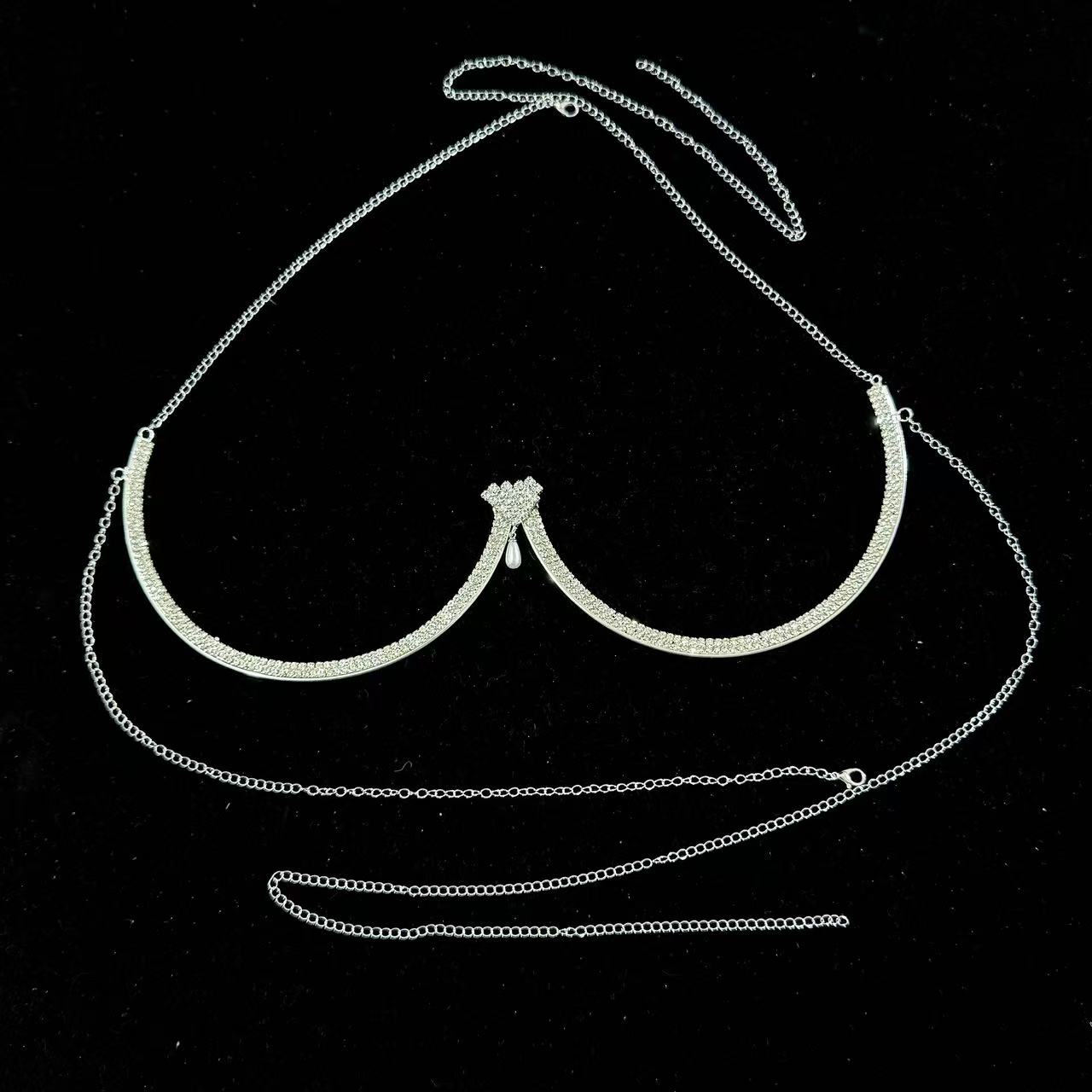 Dames borststeun parel hanger  - Body Jewelry Necklace recensie en prijs