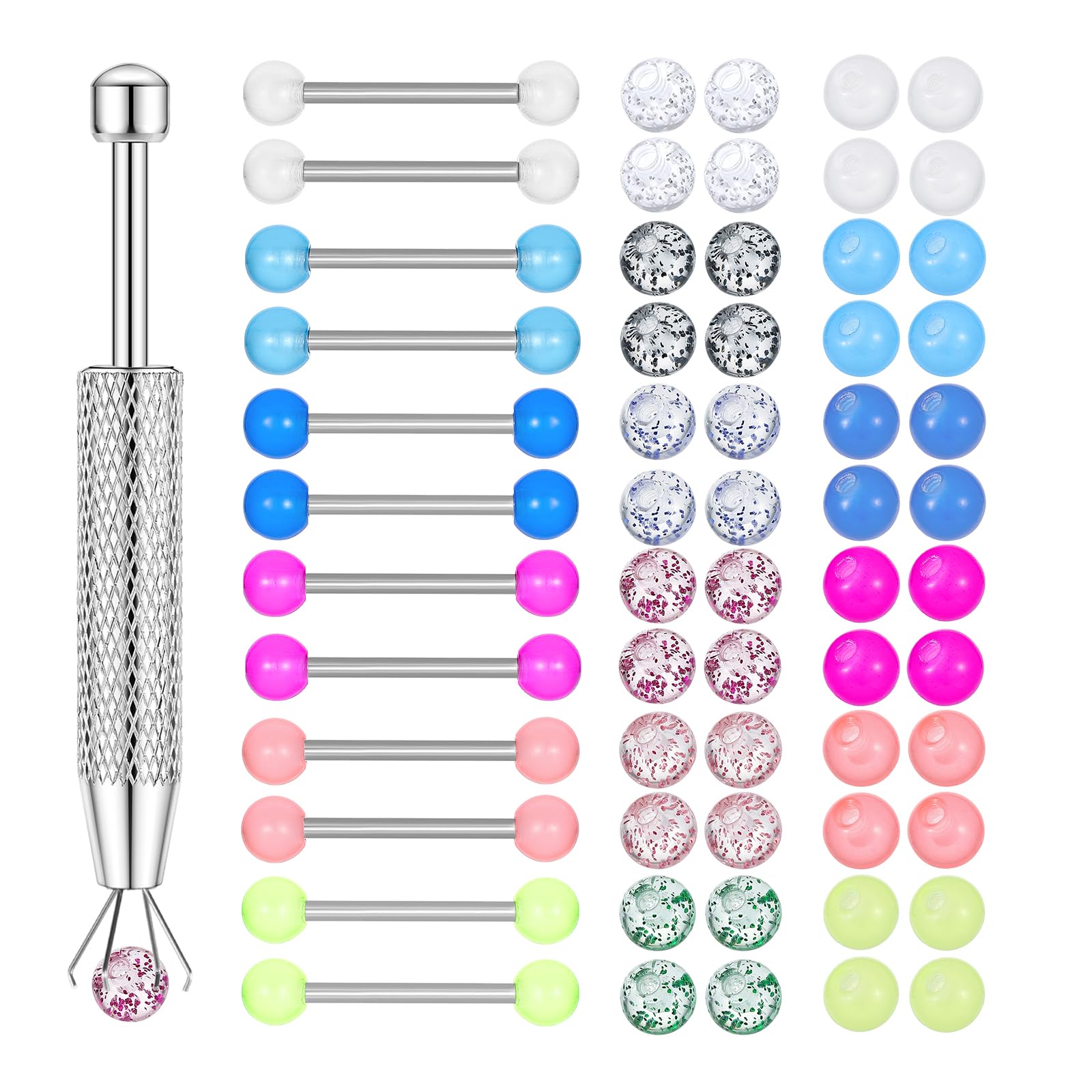12PCS Barbell tepel ringen 48P - Body Jewelry Replacement Ball recensie en prijs